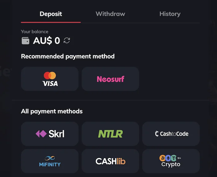 spin empire casino deposit